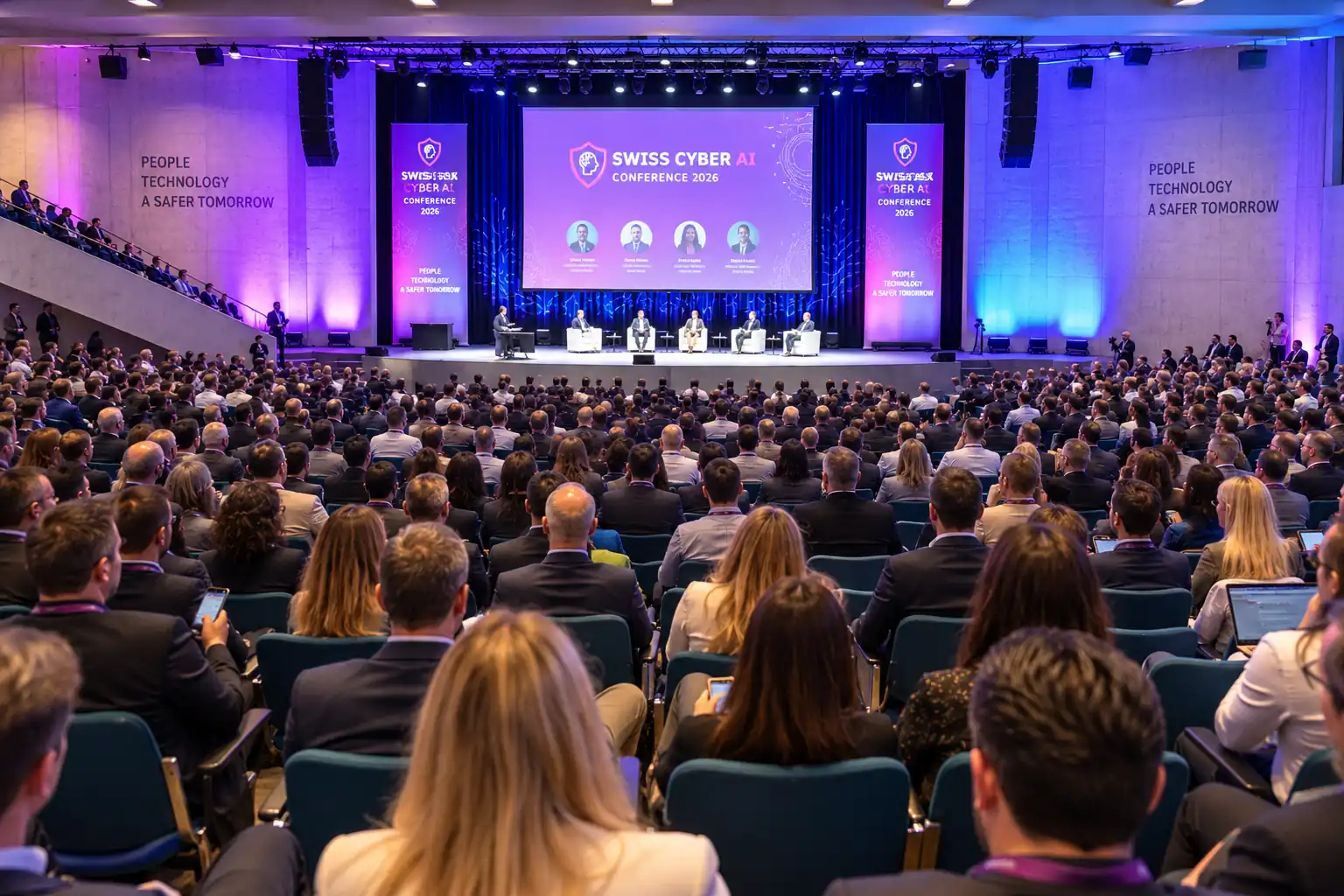Swiss Cyber AI Conference in Lugano with a large professional audience and expert panel